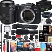 Canon EOS RP Mirrorless Camera with RF 24-240mm F4-6.3 is USM Lens Kit Bundle with EOS R Lens Adapter, Extension Grip, Condenser Microphone 2 x 64GB Memory Card Editing Software Suite & Accessories