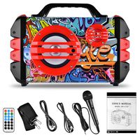 VAENSONG Karaoke Machine Indoor Outdoor Party Surround Sound Speaker Hi-Fi Wireless Bluetooth Speaker with Wired Microphone DJ Light Rechargeable Battery FM Radio USB/Micro SD Reader Remote