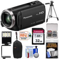Panasonic HC-V180 HD Video Camera Camcorder with 32GB Card + Case + Tripod + LED Light + Kit