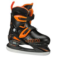 Lake Placid Boys Nitro 8.8 Adjustable Figure Ice Skate, Black/Orange, Small (11-13)