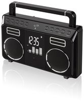 iLive iBB683B Retro Bluetooth Portable Boombox with Digital FM Radio