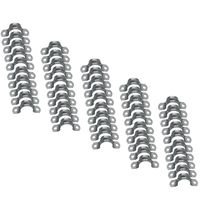 1/2inch Two Hole Strap U Bracket Stainless Steel Tube Strap Tension Clip Assortment Kit Heavy Duty Rigid Pipe Strap Clamp 50Pcs（20mm）