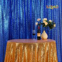 LQIAO Nice 8x10ft Royal Blue Sequin Backdrop Sequin Background Baby Shower/Dance Team Photography Background for Birthday Party Background, Pocket 8x10FT(240x310cm)