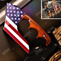 Tactical Knife Hunting Knife Survival Knife Full Tang Hand Axe Fixed Blade Knife American Flag Sharp Edge Camping Accessories Camping Gear Survival Kit Survival Gear Tactical Gear 76445 (US Flag)