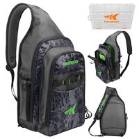 KastKing Pond Hopper Fishing Sling Tackle Storage Bag - Lightweight Sling Fishing Backpack - Sling Tool Bag for Fishing Hiking Hunting Camping,Include (1) 3600 Box,17.7x12.6x6 Inches, Blackout