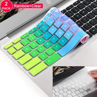 [2 Pack]Keyboard cover for ASUS C202SA C200 C200MA C201 C201PA C213SA,C223,C300 C300MA C300SA C301SA, ASUS Chromebook 13 keyboard Protector Skin Cover,ASUS Chromebook 11.6 13.3 Keyboard Cover(Rainbow)