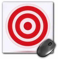 3Drose LLC 8 X 8 X 0.25 Inches Mouse Pad, Red and White Target Circle (Mp_125019_1)