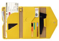Zoppen Multi-purpose Rfid Blocking Travel Passport Wallet (Ver.4) Tri-fold Document Organizer Holder, 22 Primrose Yellow