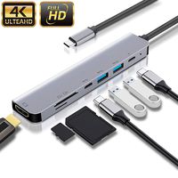 USB C Hub 7-in-1 Adapter for MacBook Air, MacBook Pro(2019/2018/2017) with 4K HDMI, PD Power Delivery,2 USB Ports,SD/TF Cards Reader