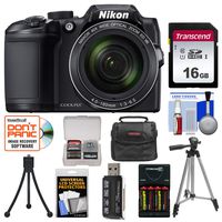 Nikon Coolpix B500 Wi-Fi Digital Camera (Black) with 16GB Card + Case + Batteries & Charger + Tripod + Kit