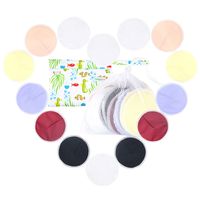 Langsprit Leak-Proof Reusable Bamboo Nursing Pads(14 Pack),Super Absorbent Washable Breast Pads with 2 Bonus Free Laundry Bag & Storage Bag(Contoured)