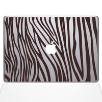The Decal Guru 2046-MAC-12M-BRO Zebra Stripes Decal Vinyl Sticker, Brown, 12" MacBook