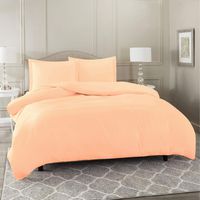 Nestl Bedding Duvet Cover 3 Piece Set - Ultra Soft Double Brushed Microfiber Hotel Collection - Comforter Cover with Button Closure and 2 Pillow Shams, Peach - Queen 90"x90"