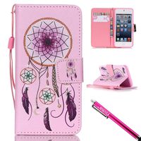 iPod Touch 5 / Touch 6 Case, Firefish [Kickstand] [Card/Cash Slots] Lightweight Premium PU Leather Wallet Flip Cover with Wrist Strap for Apple iPod Touch 5 / 6