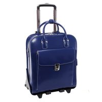 McKlein, W Series, LA Grange, Top Grain Cowhide Leather, 15" Leather Vertical Patented Detachable -Wheeled Ladies' Laptop Briefcase, Navy (96497)