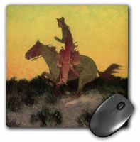 3dRose Against The Sunset by Frederic Remington American West - Mouse Pad, 8 by 8" (mp_126729_1)