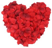 YoungLove 1000 Pieces Artificial Fake Rose Petals Wedding Party Decorations, Red Dark Red