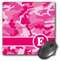 3drose Cute Pink Camo Camouflage Letter E - Mouse Pad