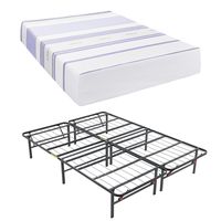 Classic Brands Vibe 12-Inch Gel Memory Foam Mattress with Hercules Heavy-Duty 14-Inch Platform Metal Bed Frame, Full