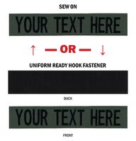 Custom Uniform Name Tapes, 50 Fabrics to choose from! Made in the USA! SHIPS UNDER 24 HRS! Olive Drab RIPSTOP, 4" Sew On
