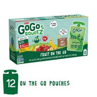 GoGo squeeZ Applesauce on the Go, Variety Pack (Apple/Banana/Strawberry), 3.2 Ounce (12 Pouches), Gluten Free, Vegan Friendly, Healthy Snacks, Unsweetened Applesauce, Recloseable, BPA Free Pouches