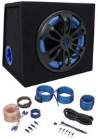 Rockville RVB12.1A 12 500w Active Powered Car Subwoofer+Sub Enclosure+Amp Kit