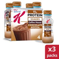 Kellogg's Special K, Protein Shakes, Chocolate Mocha, Gluten Free, 10 fl oz Bottles, 4 Count (Pack of 3)