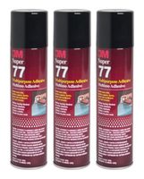 QTY3 3M SUPER 77 7.3 OZ Spray Glue Adhesive CAN for CAR Audio Competition Box