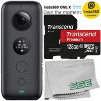Insta360 ONE X Action Camera with Transcend Premium 128GB microSDXC Memory Card Bundle