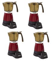 IMUSA USA B120-60008 Electric Espresso/Moka Maker, 3-6 Cups, Red (Red, 4-pack, 3-6-Cup)