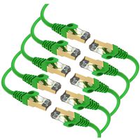Maximm Cat7 Ethernet Cable, 3 Feet, Green [10 Pack] Pure Copper RJ45 Gold-Plated Connectors 600 MHz, 10 Gbps. for Fast Speed & Performance. for Computers to Network Components