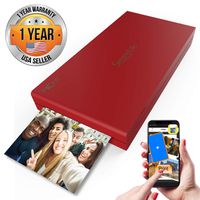 SereneLife Portable Instant Mobile Photo Printer - Wireless Color Picture Printing from Apple iPhone, iPad, Android Smartphone Camera - Mini Compact Pocket Size Easy Travel - SereneLife PICKIT21RD Red