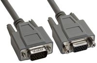 Amphenol CS-DSPMHD15MF-015 15-Pin HD15 Premium D-Sub Cable, Shielded, Male/Female, 15', Gray
