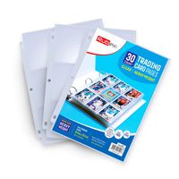 Clear Heavyweight Trading Card Holders, 9 Pocket Card Holder for Pokemon Cards, Yugioh Cards, Card Games, Baseball Cards, Football Cards, Sport Cards, Game Cards, Coupon Pages (30 Pages)