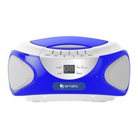 Ematic CD Boom Box with Bluetooth Audio and Speakerphone, Blue