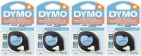 DYMO Authentic LetraTag Labeling Tape for LetraTag Label Makers, Black Print on Clear pastic Tape, 1/2'' W x 13' L, 1 roll (16952) - 4 Pack