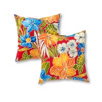 Greendale Home Fashions 17 in. Outdoor Accent Pillow (set of 2), Aloha Red