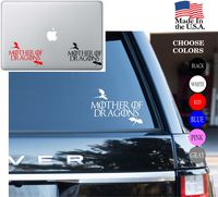Game Of Thrones House Of Targarven Mother Of Dragons Stark Winter Is Coming Series HBO Vinyl Decal Sticker - Car Window, Laptop Skin, Wall, Mac (11" inches, White)