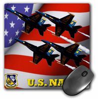 3dRose LLC 8 x 8 x 0.25 Inches Mouse Pad, U.S. Navy Blue Angels (mp_61134_1)
