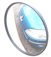 Convex Outdoor Driveway Traffic Mirror 9", for Parking Safety in Garages and Security in Stores with Adjustable Wall and Ceiling Fixing Bracket