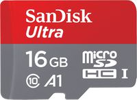 SanDisk 16GB Ultra MicroSDHC UHS-I Memory Card with Adapter - 98MB/s, C10, U1, Full HD, A1, Micro SD Card - SDSQUAR-016G-GN6MA