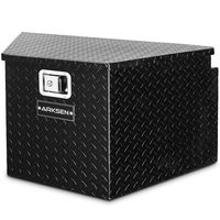 ARKSEN 33-Inch Diamond Plate Aluminum Trailer Tongue Box Pickup Truck Tool Box Storage Organizer With Lock Key, Black