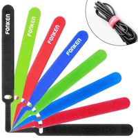 Reusable Fastening Cable Straps and Cable Ties, FONKEN Hook and Loop Tape 40Pcs Wire Straps Management Cord Organizer Straps 5 inch Strap Fastener to Keep Cords Organized (Multicolor)