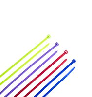 SecuriTie CT8-50100ASST Cable Ties, 8 Inch., 50 Lbs. Tensile Strength, Wire & Cord Management / Industrial / Household Use, Nylon Zip Tie, 100 Pk, Assorted Colors, Multicolor