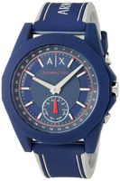 Armani Exchange Men's Hybrid Smartwatch, Blue Silicone, 44 mm, AXT1002
