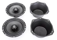 Skar Audio SKAR-RPX65-81-4300 6.5" 200W 2 Way Coaxial Speakers (1 Pair) with One Pair of 6.5" Universal Speaker Baffles