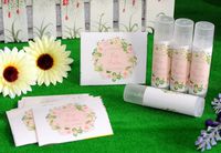 ZZYBIA Homemade Skincare Products Adhesive Labels Stickers for Lip Balm Handcream Candle Container Tubes 20pcs (Lip Balm - Pink Rose)