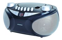 Sylvania SRCD286 Portable Cassette, CD, AM/FM Radio Boombox, Silver/Black (Ceritified Refurbished)
