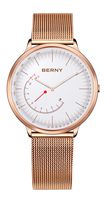 BERNY Hybrid Smart Watch Couple Watch for Men and Women, Pedometer Calories Monitor Fitness Tracker with SOS Function, Compatible with iPhone and Android (Rose Gold, Female)