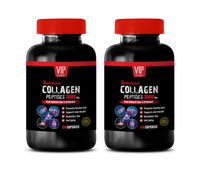 Skin Hair and Nails Vitamins - Collagen PEPTIDES HYDROLYZED 3000 Mg - GMO Free - Collagen with peptides for Women - 2 Bottles 240 Capsules